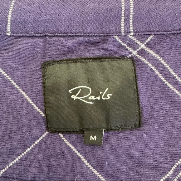 Rails Women's Plaid Collared Button Down Blouse Hunter Shirt in Navy/White - Picture 10 of 10